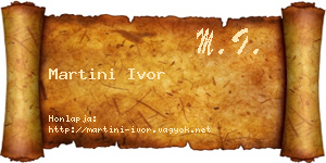 Martini Ivor névjegykártya